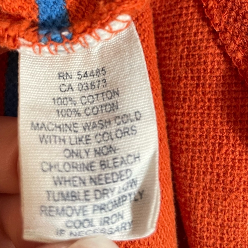 VTG American Eagle Long Sleeve Rugby Polo Orange Srtripe Y2K The Eagle Polo XL - Picture 5 of 8